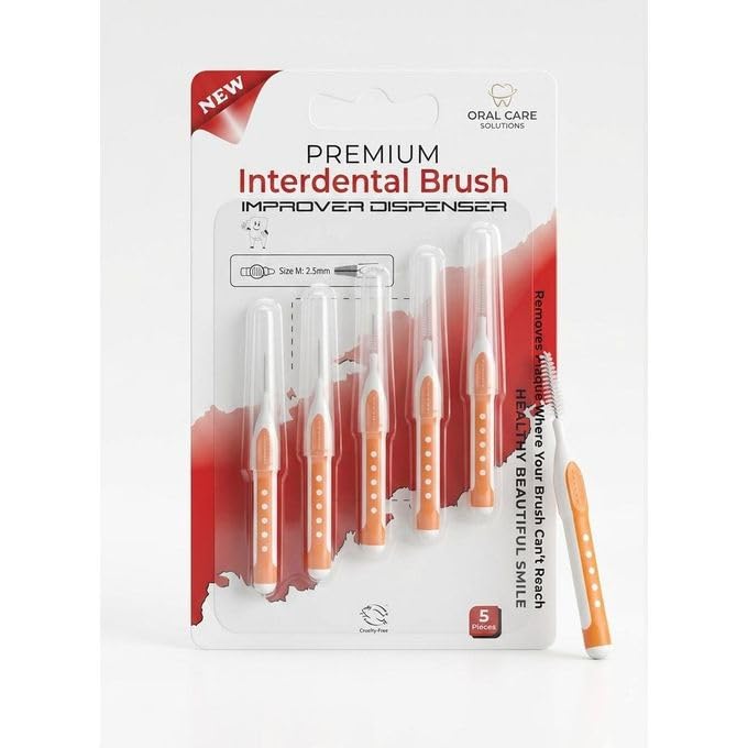 Interdental Brush (Orange, 6 Pieces)