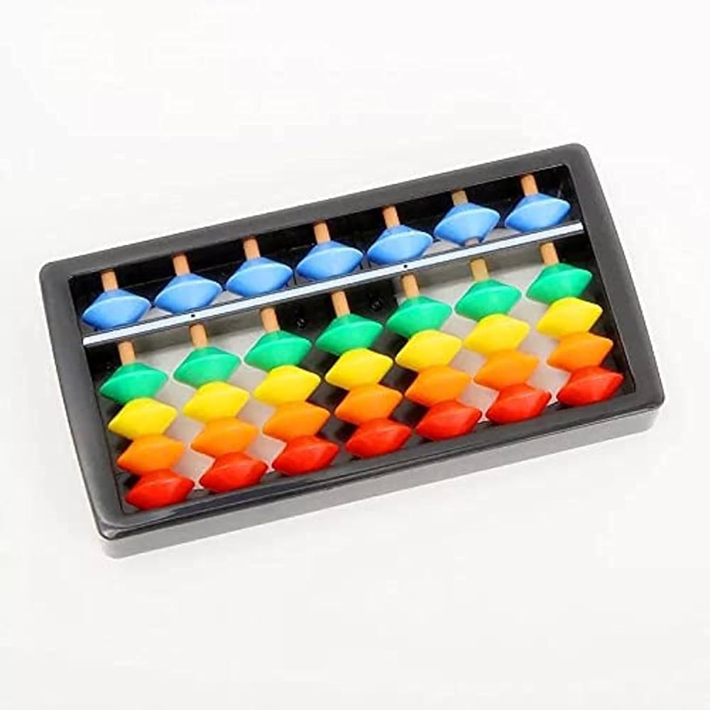 Yossi Math Mini Counter, Calculator for Kids, Colorful 7 Column.