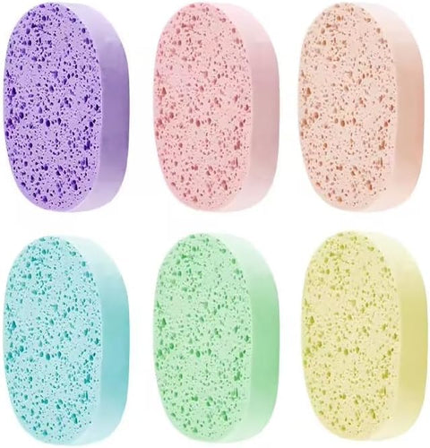 1pc Supple Cleansing Sponges for Face Gentle Exfoliating Face Wash Pads Makeup Removal and Deep Cleansing for Skin Types Blueberry Orange Lavender Designs-MULTICOLOR