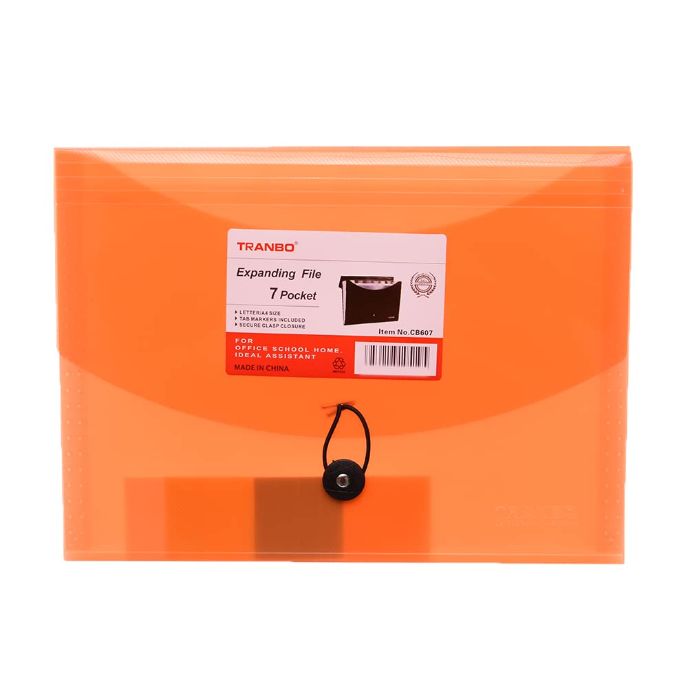 CB607 Expanding File 7 Sheets For Office And School - Orange