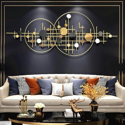 motxet Premium Metal Wall Decor Wall Hanging Gold Color Wall Arts for Home