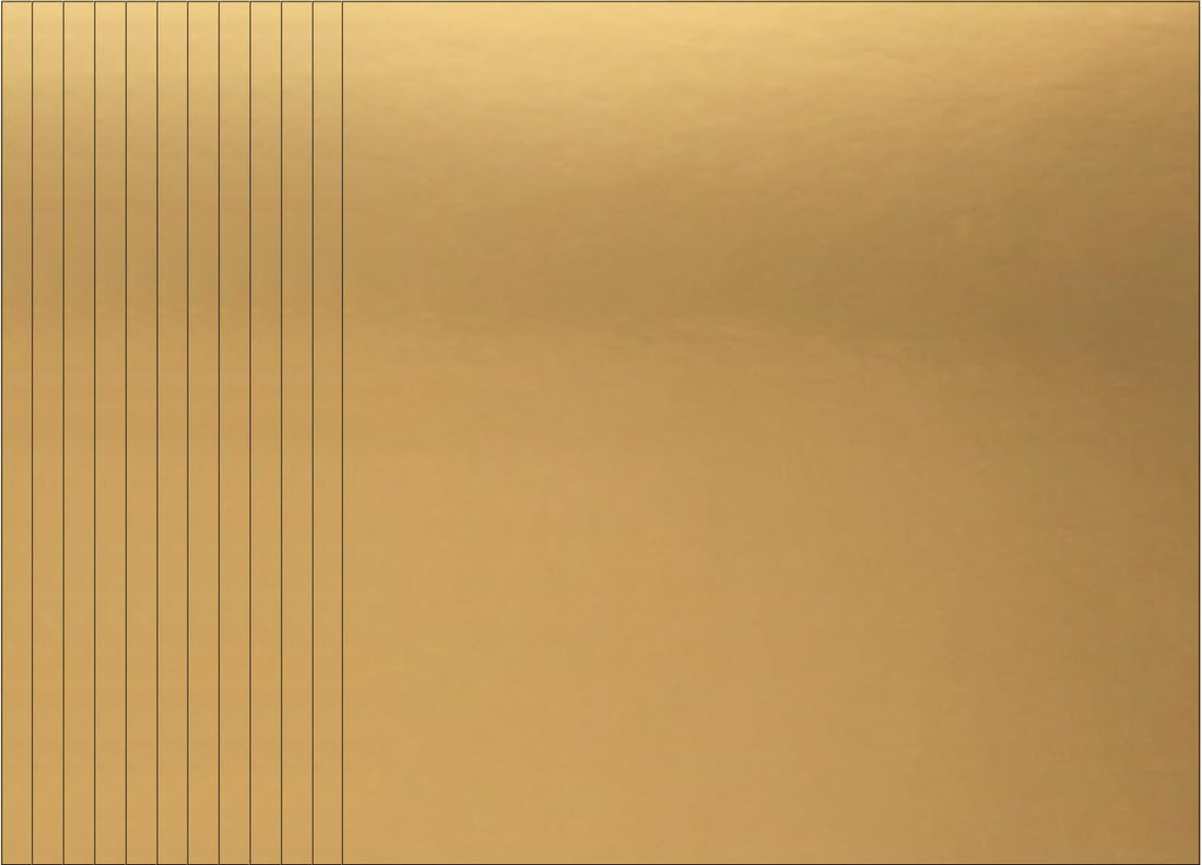 18 Sheets Gold Foil Metallic Cardstock Shimmer Thick Paper, 12“x 12" 250GSM Shimmering Paper Reflective Sheet for Cardmaking Scrapbook Poster Cardboard Party Decor DIY Craft