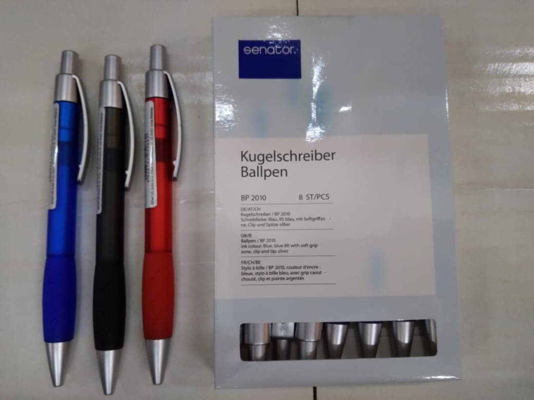 Senator Blue Black Red Pay Pen 8 Pack