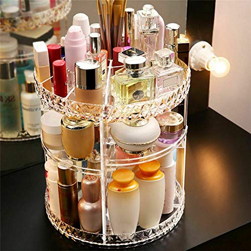 Super Power Makeup Organizer, 360 Degree Rotating Adjustable Cosmetic Storage Display Case With 8 Layers Large Capacity, Beauty storage rack desktop cosmetic case Fits Jewelry,Makeup Brushes,