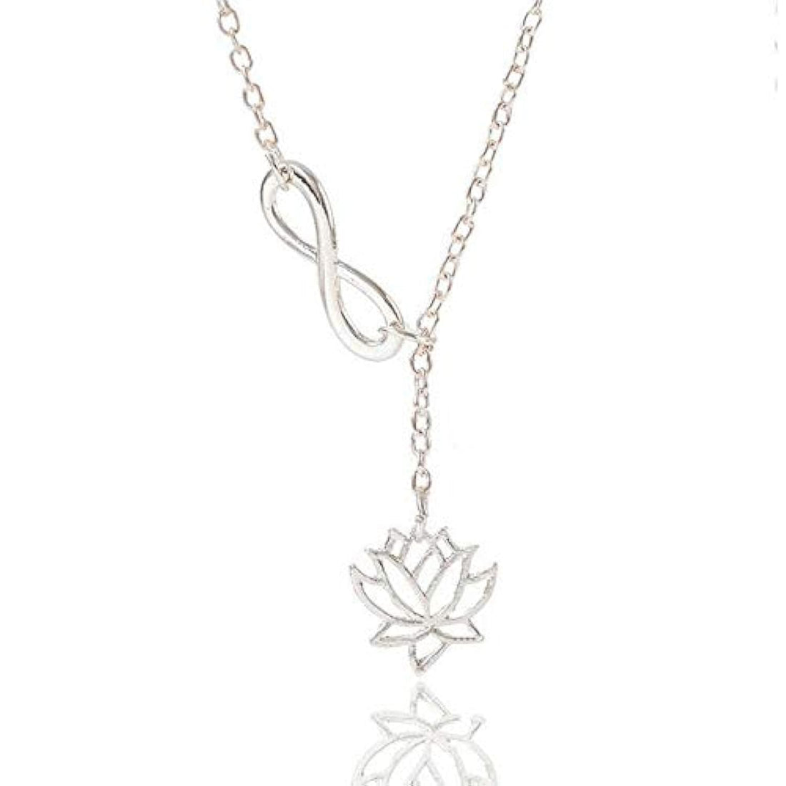 Necklace Simple Flower Lotus - Plated Sliver
