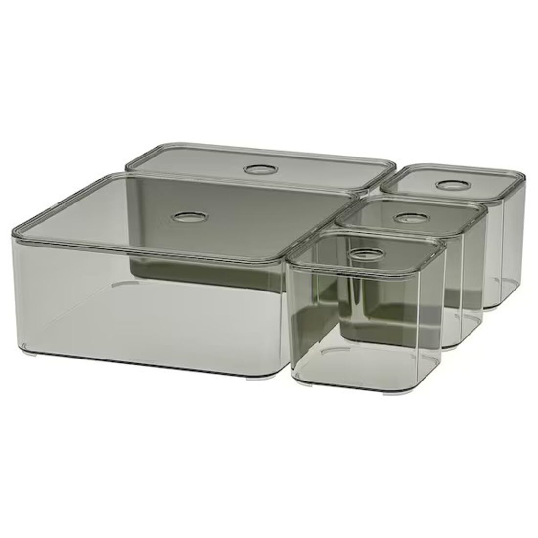 Digital Shoppy VISSLAÅN Box with lid, set of 5, grey