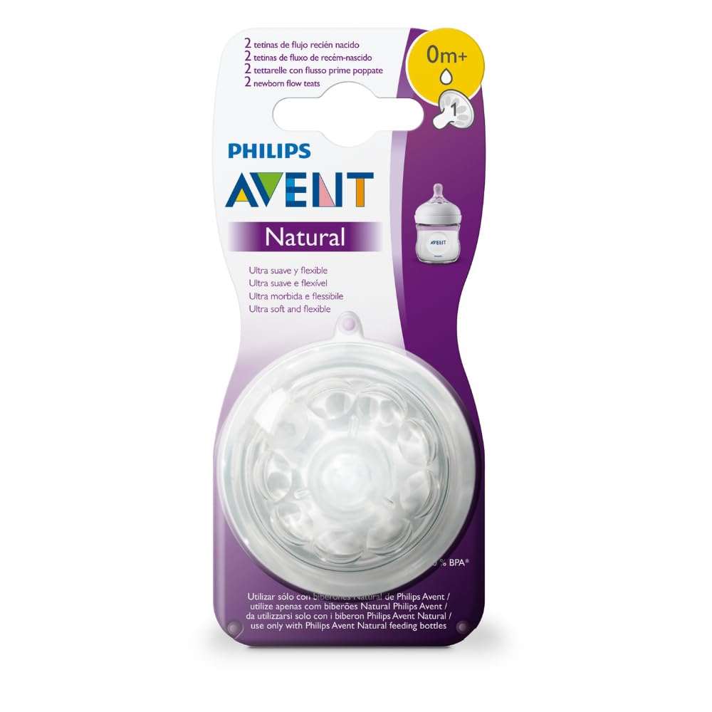 Avent Natural Nipples for New Born, 0+ Months (Pack of 2)