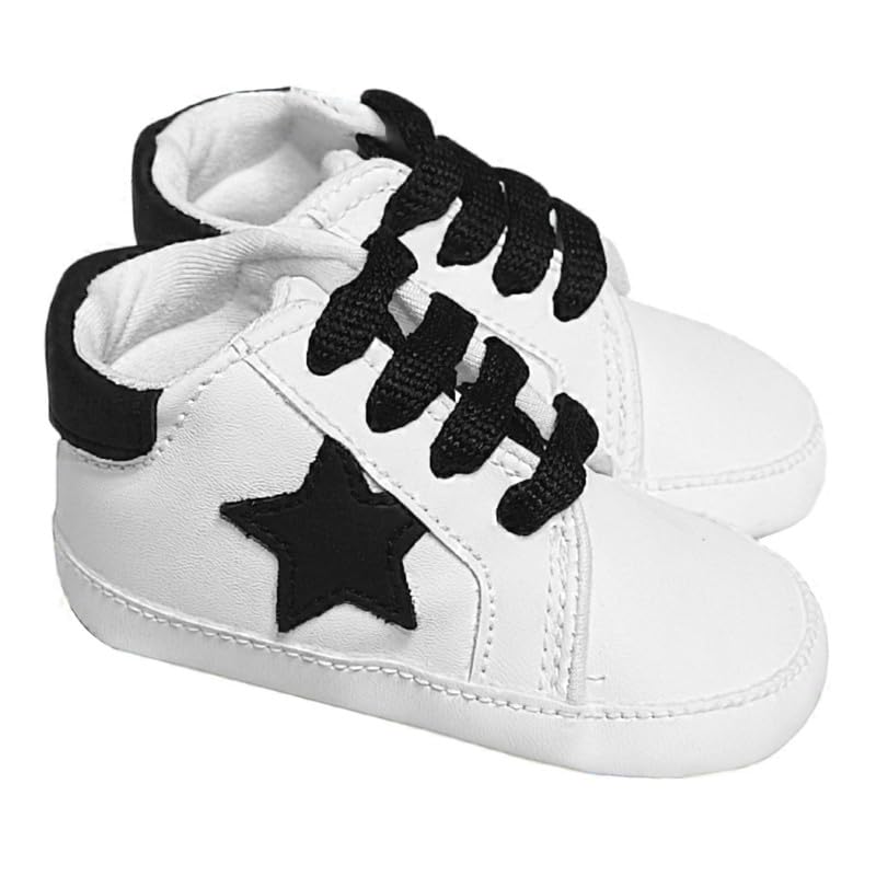 Baby Shoora baby-boys Synthetic Leather Sneakers Embroidered Star Sneaker