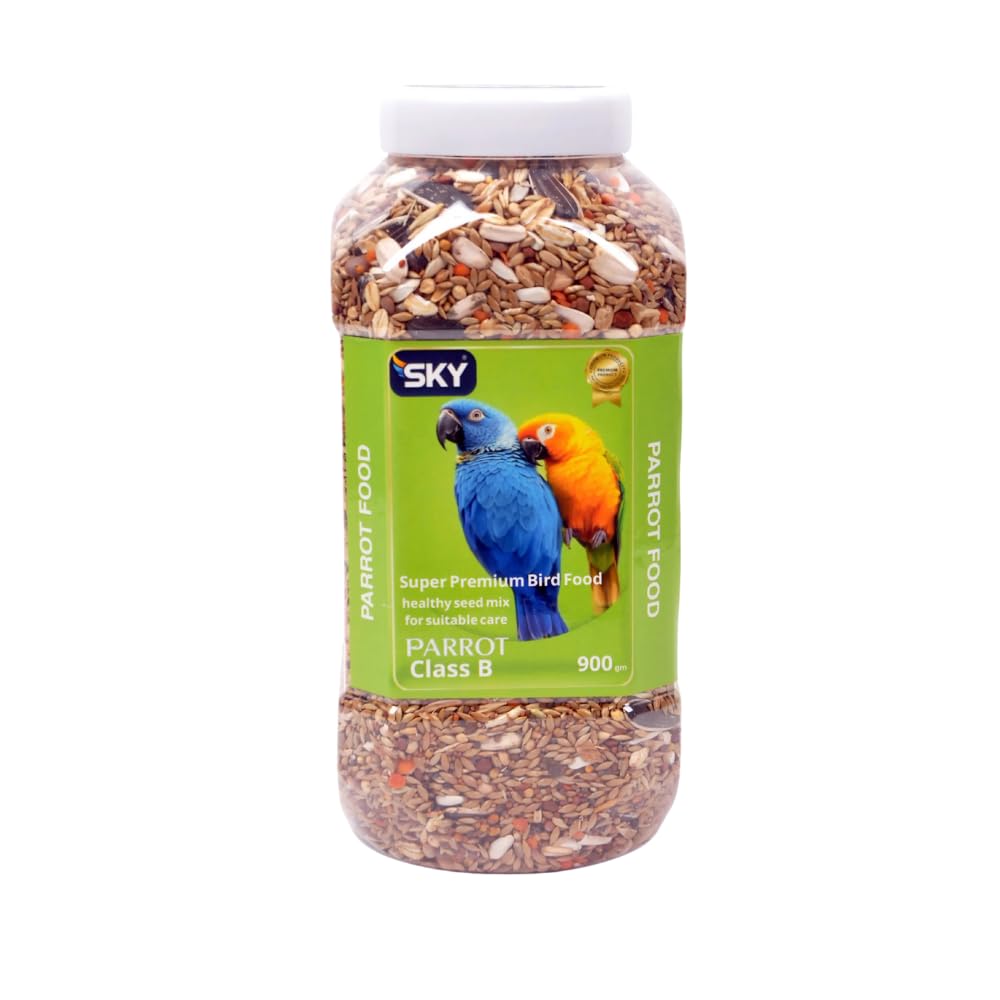 SkyClass B Parrot Food 900g - Premium Macaw & Casco Mix, Healthy Balanced Parrot Eat, Large Savings Pack