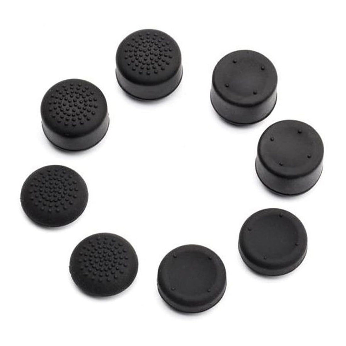 PERFECTSIGHT 8 Pcs Thumb Grips Cap for for PS5, PS4, PS3, Switch Pro, Xbox one, Xbox 360, Wii U, PS2 Controller, Analog Controller Raised Antislip Stick Thumbstick Joystick Cover - Black