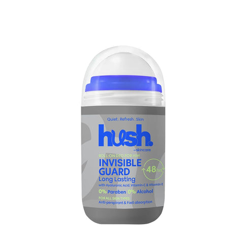 Invisible Guard for Him Roll-On Deodorant, 50 ml – Scent: Woody, citrus amber – Skin-Nourishing with Hyaluronic Acid, Vitamins C & E – Alcohol-Free, Paraben-Free