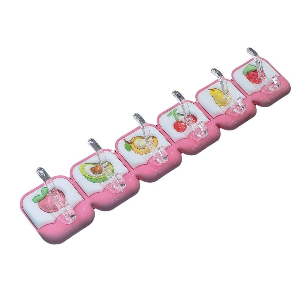 3D Rainbow Cloud Wall Double Face Hooks, Decorative Adhesive Hangers, 6-Piece Set for Home Organization, Bathroom Storage