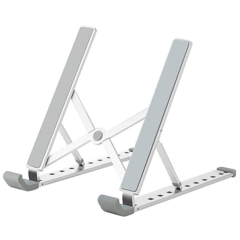Foldable Laptop Stand, Portable Lightweight Ventilated Desktop Laptop Holder Space-save Aluminum Tablet Riser Travel Friendly