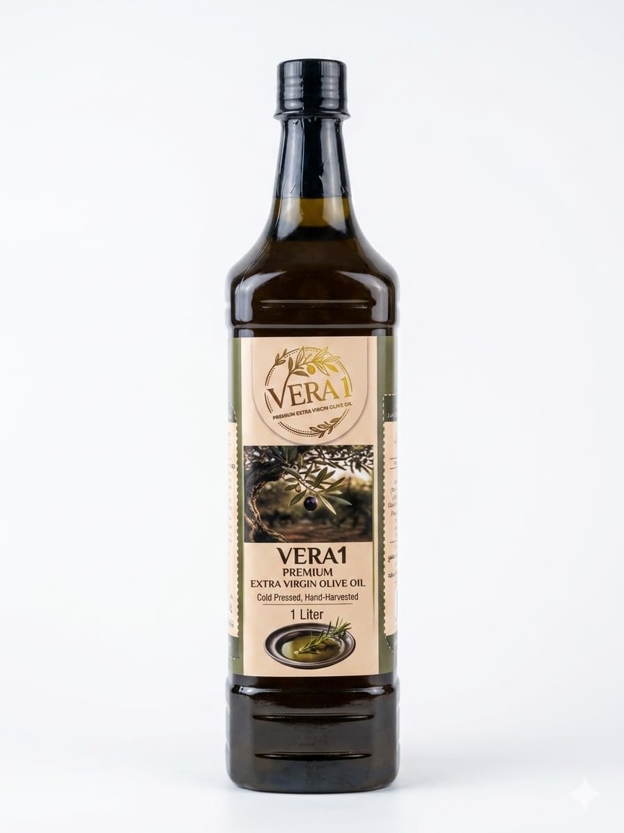 VERA1 Extra Virgin Olive Oil, Cold Pressed, Hand Harvested, No Additives, 1L