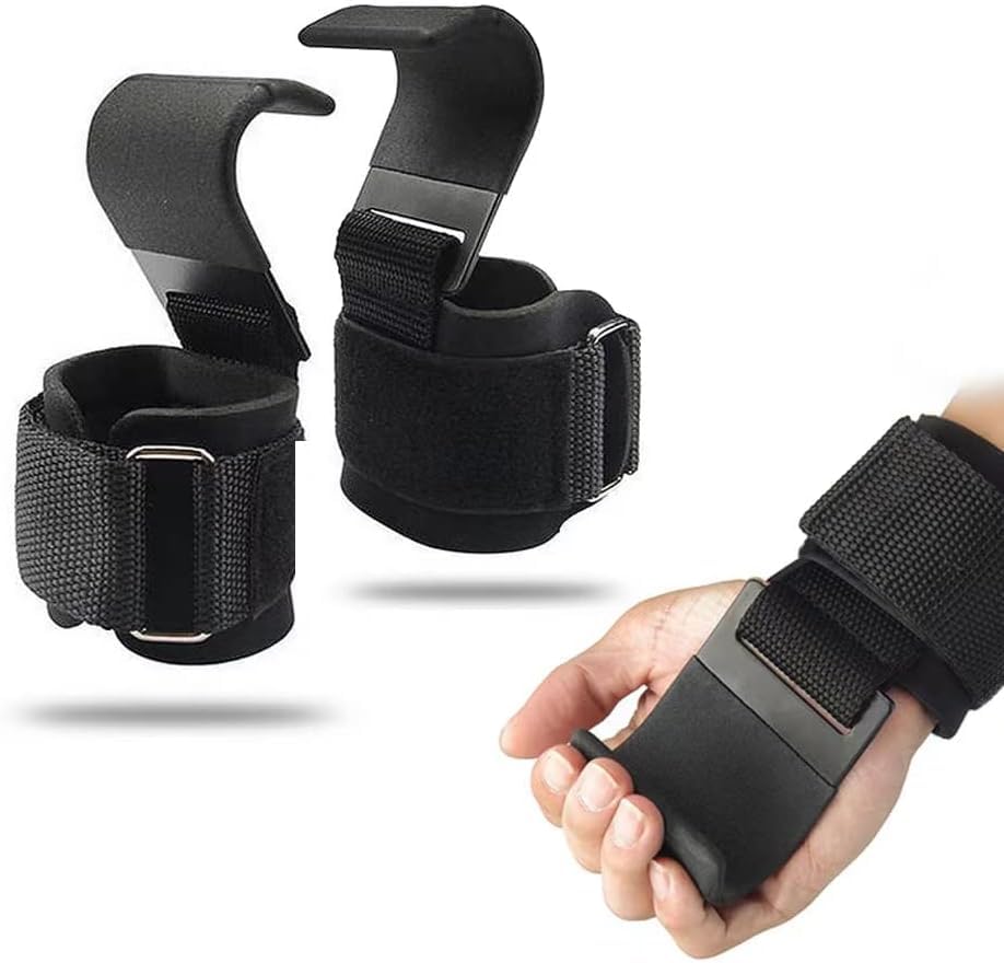 Weight Lifting Assist Hooks Heavy Duty with Hand Straps for Hand Grip Support, Weight Lifting Grips, Gym Gloves for Men and Women (1 Pair)