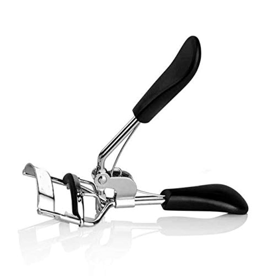 Woman Silver Eyelashes Curler Supplementer Clip with Black Handle+2 Pieces Eyelash Curler Replacement Pads Makeup Tools