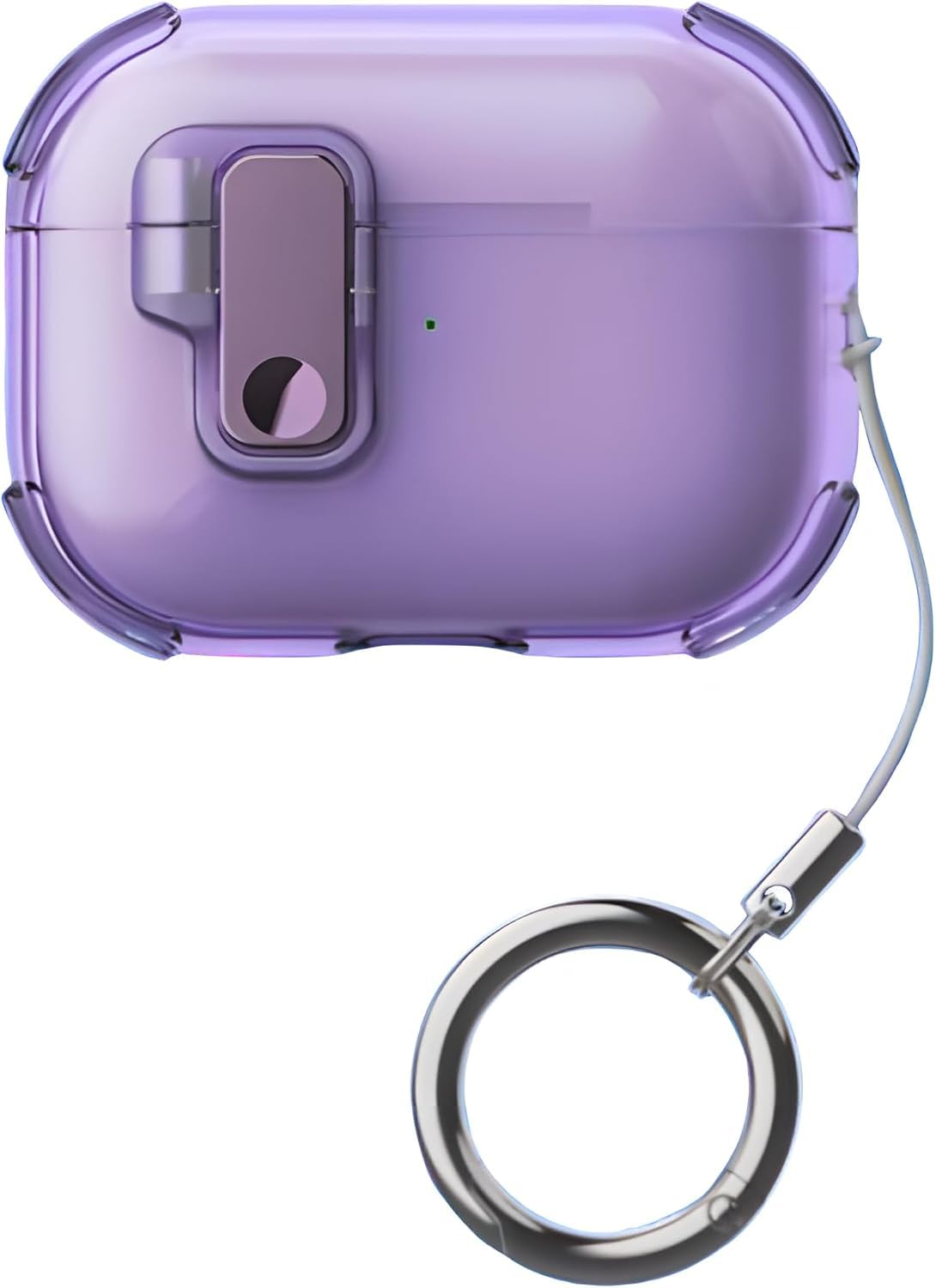 Nopatia Hard Case for Apple Airpods 4, Armor Design with Secure Lock and Lanyard for Easy Carrying and Full Body Protective Cover, Shockproof, Drop Proof, Support Wireless Charging (Purple)