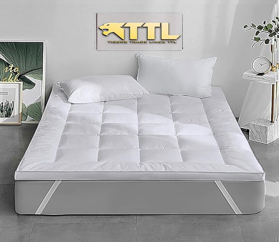 Tigers Trade Lines Ultra Soft Fiber Mattress Topper Set - Superior Quality for Home, Hotels & Rest Houses | 3-Piece Set ||180cm*200cm for (Master Bed|White
