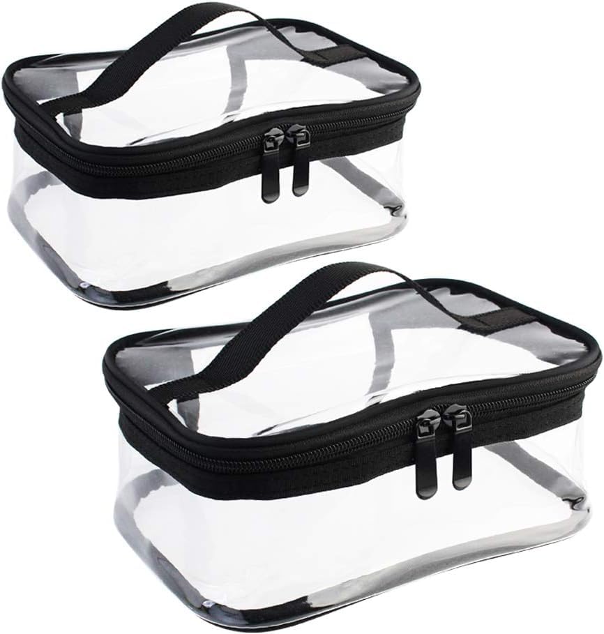 Large Transparent Makeup Bag with Color Frame Oval Practical Cosmetic Organizer for Personal Accessories Daily Use Travel