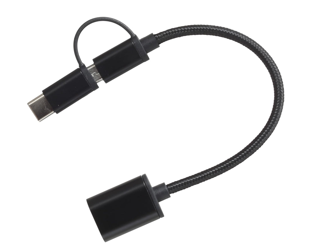 OTG Adapter (2 In 1) USB 2.0 - Adapter Cable For Type-C And Micro, Black