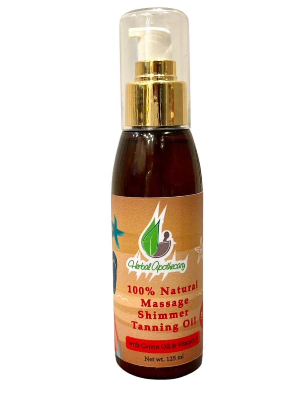 Herbal Apothecary Natural Tanning Oil with Carrot Oil and Vitamin E, 125 ml