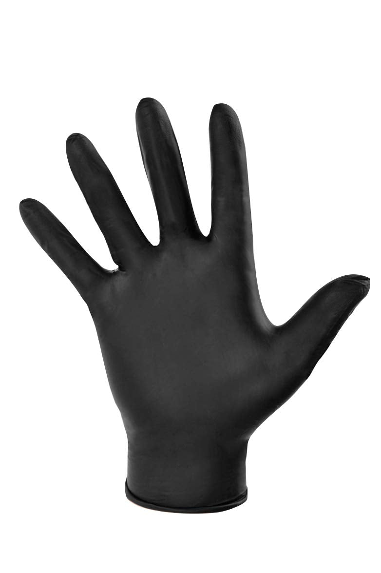 Strong Heavy Duty BLACK NITRILE Disposable Gloves SIZE Powder Free Black Nitrile Gloves AQL 1.5 Tattooist tattoo Mechanic Food Manufacturing PACK OF 100