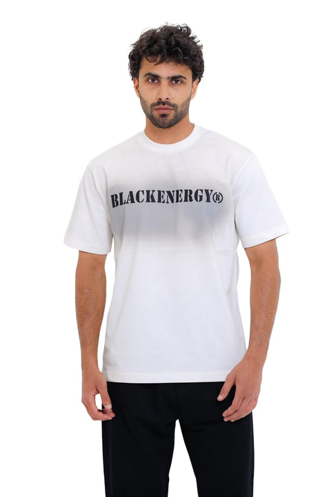 "Black Energy" Printed White T-Shirt