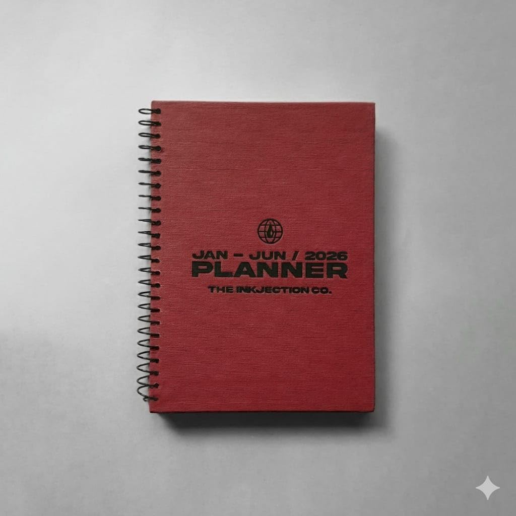 A5 Jan-June 2026 Planner Burgundy Color