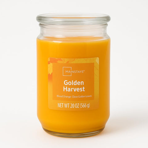 Kanawaty Scented 20 oz Candle Jar, GOLDEN HARVEST, Up to 120 Hours of Burn Time, Single-Wick