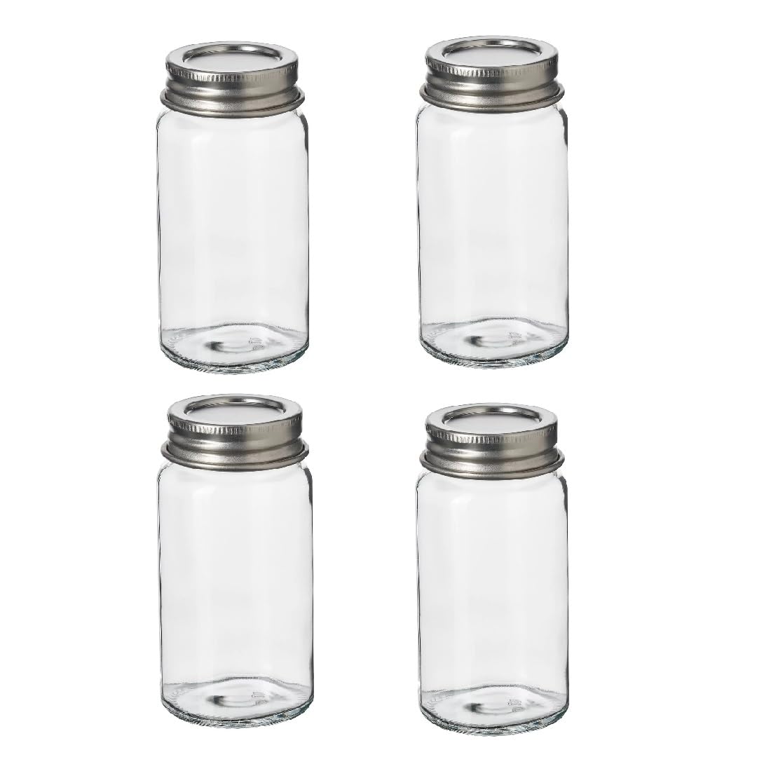 Digital Shoppy GULDFISK Spice jar, clear glass/stainless steel, 6 cl (Pack of 4)