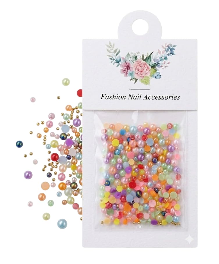 Mixed Color Nail Art Small Steel Ball Creative Round Bead Jewelry Nail DIY Decorations