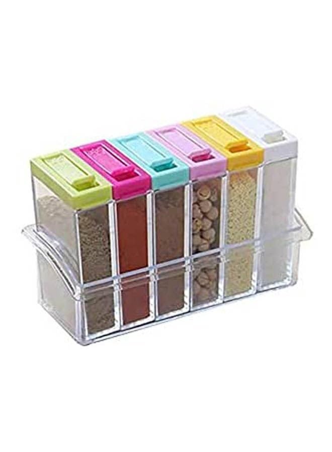 Seasoning Spice Storage Box Jar Containers 6Psc Multicolour