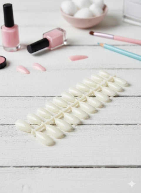 120 Pieces Clear Acrylic False Nails Tips French Acrylic False Nails Full Cover False Nail Tips for Nail Salon (White)