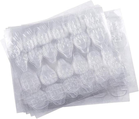 10 Sheets (240pcs) Double-Side Nail Adhesive Tabs, Nail Glue Stickers False Nail Jelly Gel Glue Tabs Nail Glue Transparent Flexible Adhesive Fake Nails Tab for Manicure