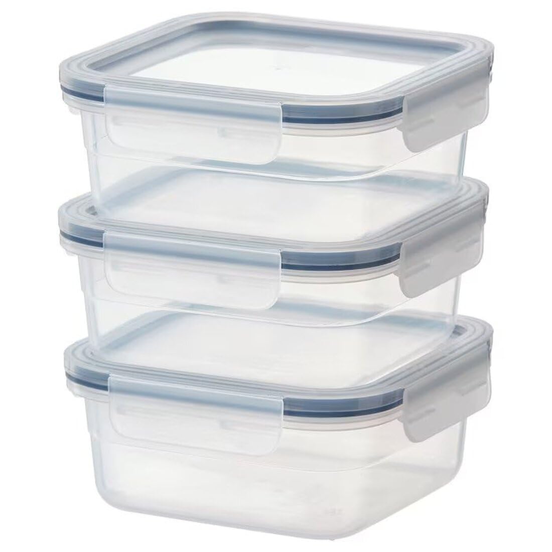 Digital Shoppy 365+ Food Container, Square, Plastic, 750 ml (25 oz), 3 Pack