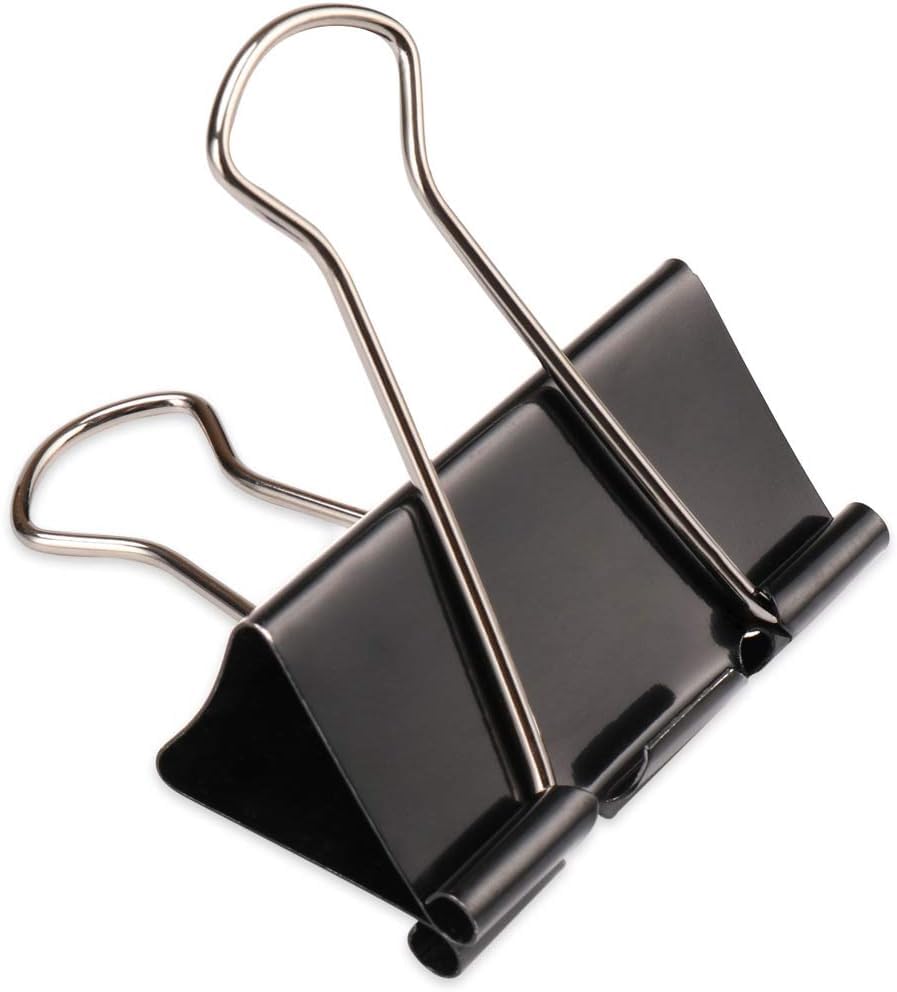 51 mm Large Binder Clips, 12 Pcs Corrosion Resistant Metal Paper Binder Clips Clamps, Foldback Bulldog Clips for Office,School and Home Needs