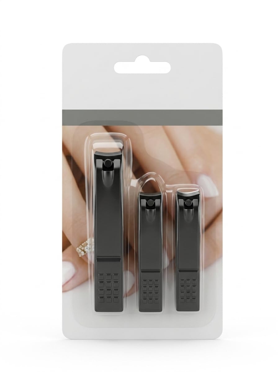 EZABILLA Professional Nail Clippers Set - Deluxe Personal Care Kit (3 Piece) - Precision and Cinematic Design