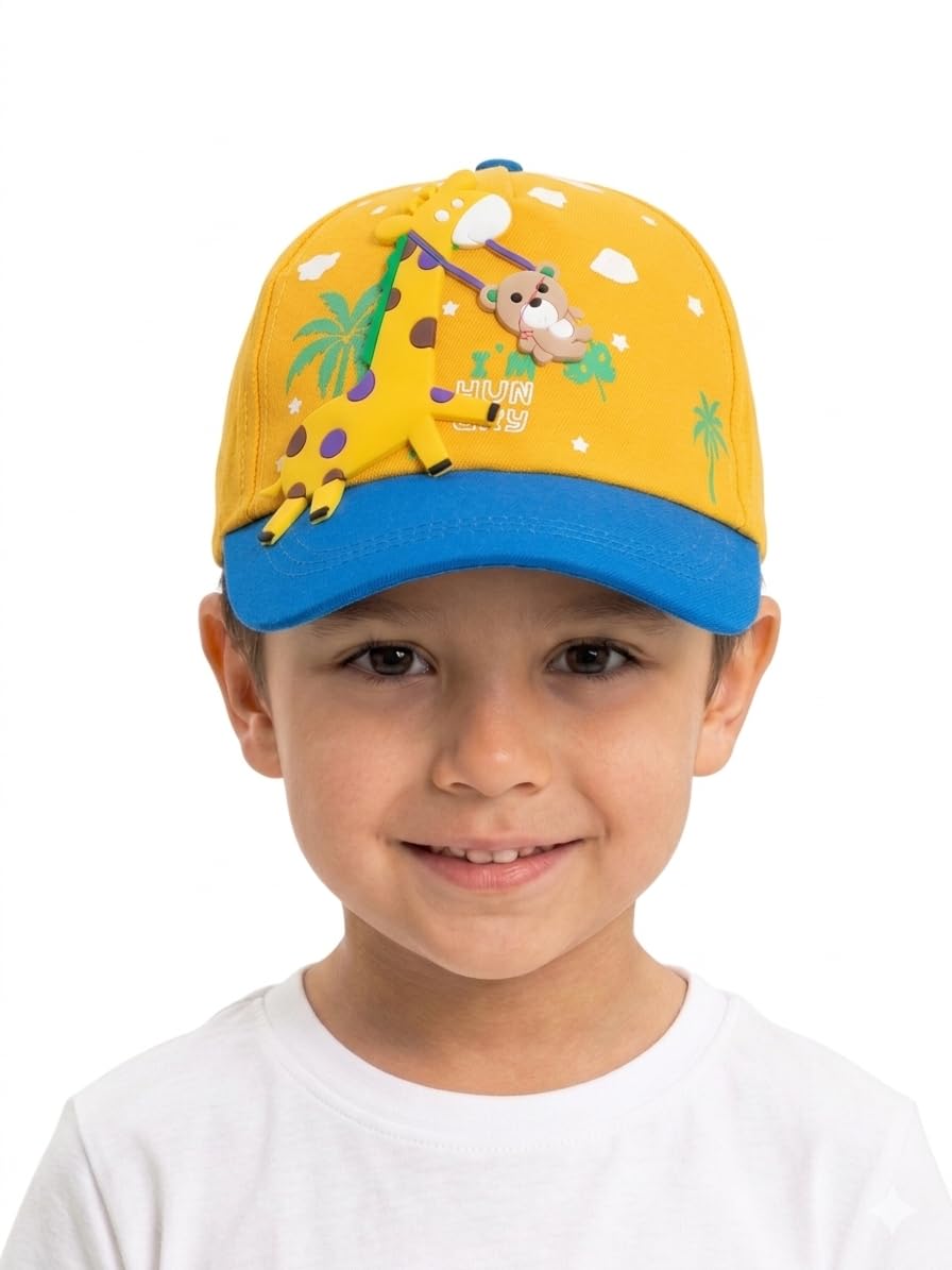Kids Baseball Cap, Bear Design, Multicolor, Suitable for Boys