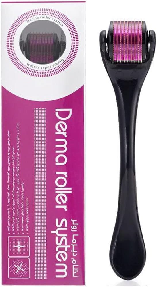 Derma SanBiz 0.5mm Derma Roller 540 Needles Hair Growth Roller,Titanium Micro Wrinkle Anti Aging Acne Scar Stretch Mark Treatment Micro Needling Face Care Massage Tool with Transparent Box