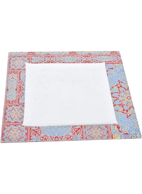 Rosa By Fathy Mahmoud High Quality Glass Square Serving Plate, 40 * 40Cm - Yameesh Red