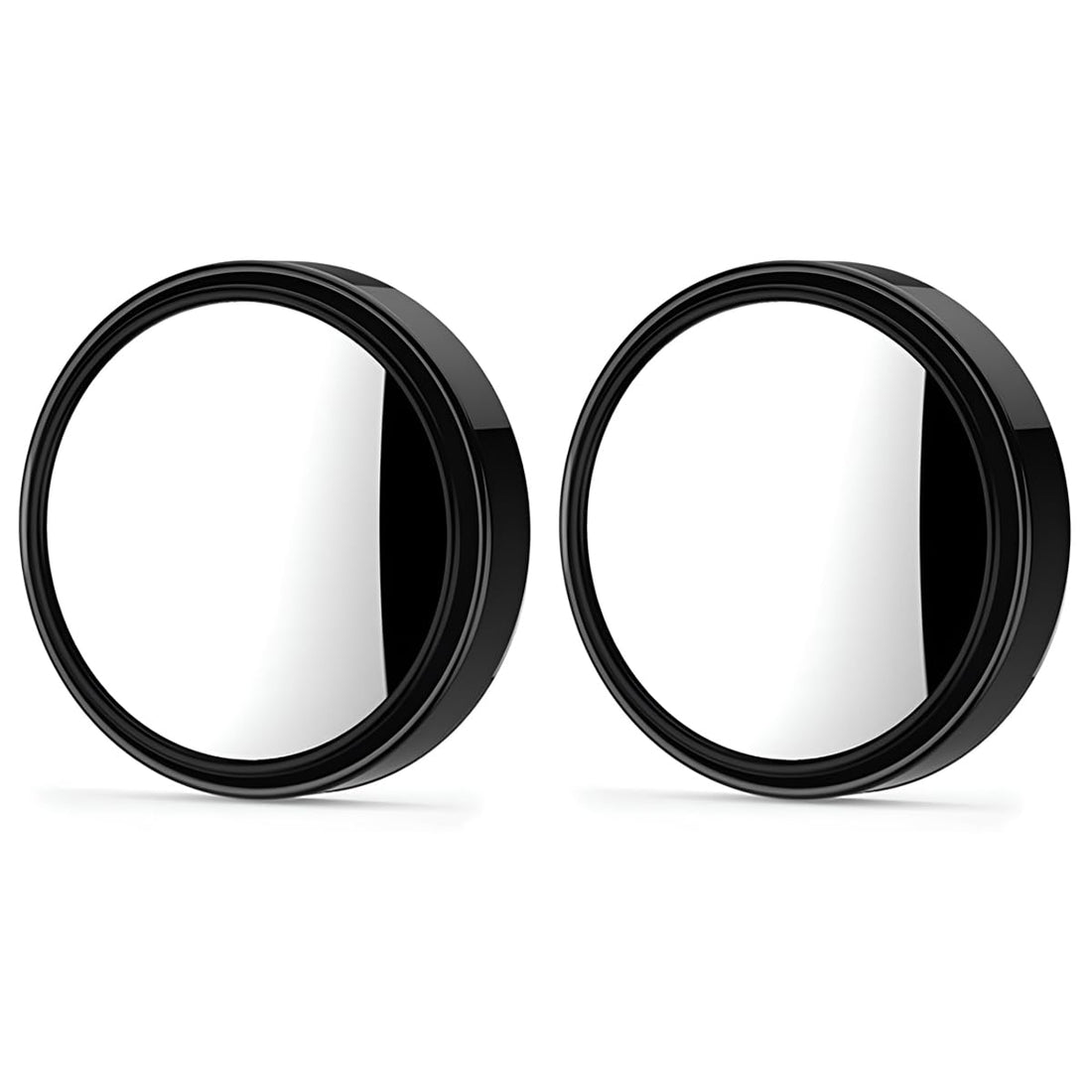 Plan A Blind Spot Mirror, 5cm HD Glass Convex Rear View Mirrors, 360° Wide Angle Side Rear View Mirror, Universal Exterior Accessories for Most Cars, SUVs, Trucks (2 Black)