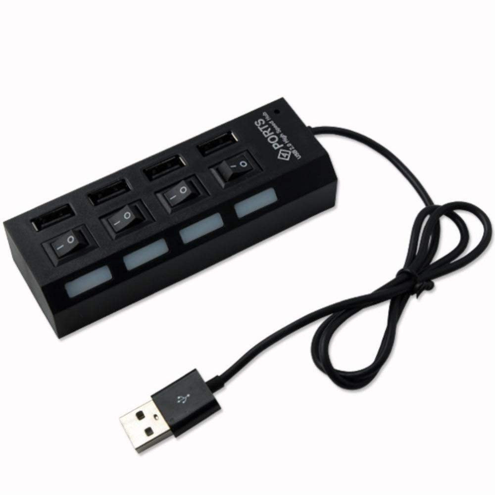 usb 2.0 hub,4 ports portable data hub with led light ultra slim aluminum usb hub for macbook,notebook pc,laptops,desktop,usb flash drives and other devices (with switches, 4 port), usb hub with switch
