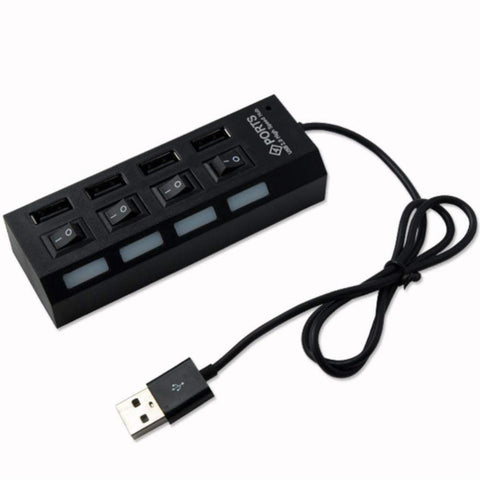 usb 2.0 hub,4 ports portable data hub with led light ultra slim aluminum usb hub for macbook,notebook pc,laptops,desktop,usb flash drives and other devices (with switches, 4 port), usb hub with switch