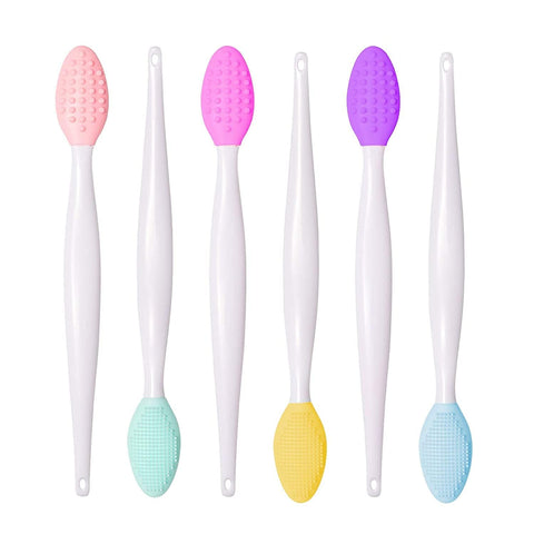 Eye Shadow Applicator - 100pcs Exfoliating Lip Brush Nose Cleaning Brush Double Side Soft Silicone Lip Scrub Tool & Nose Blackhead Remove Brush (rose 100pcs)