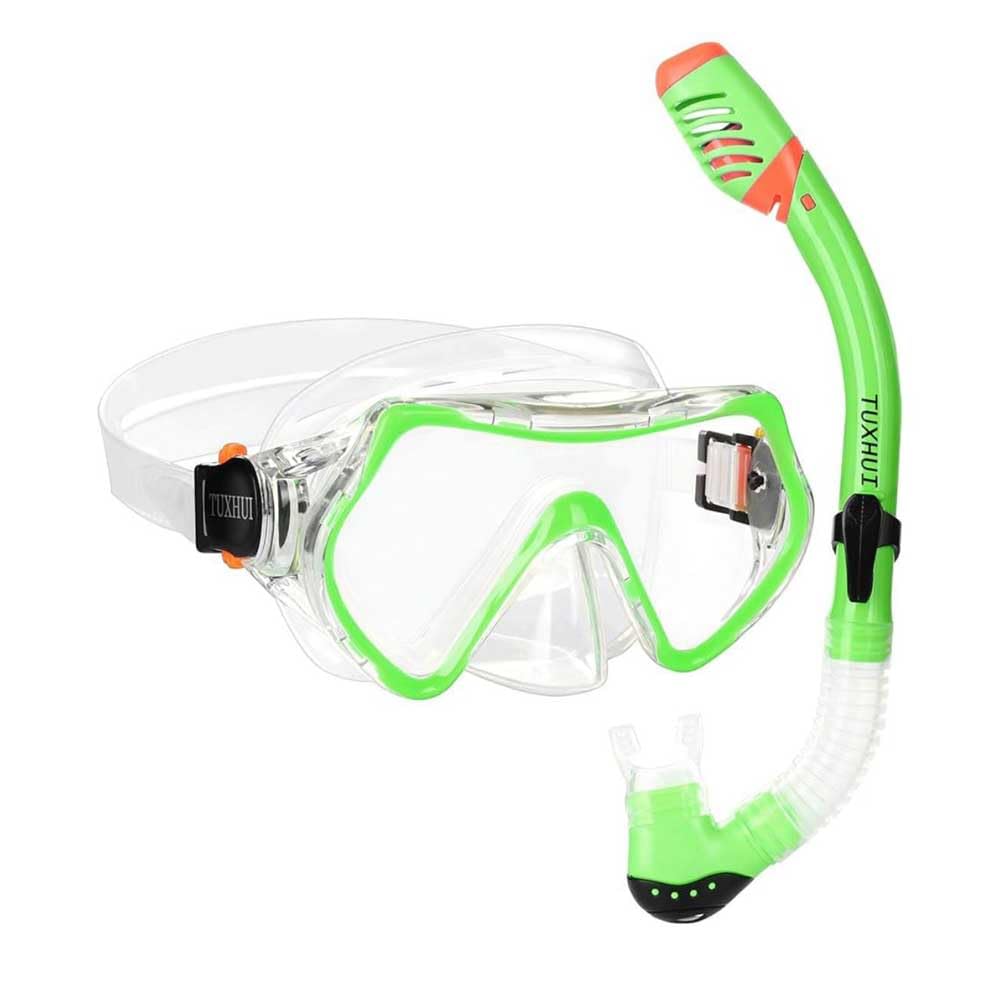 Snorkeling Set for Adults Men Women, Anti-Fog Anti-Shock Panoramic Tempered Glass Snorkeling Mask Easy Breathing Professional Snorkeling Equipment for Youth and Adults