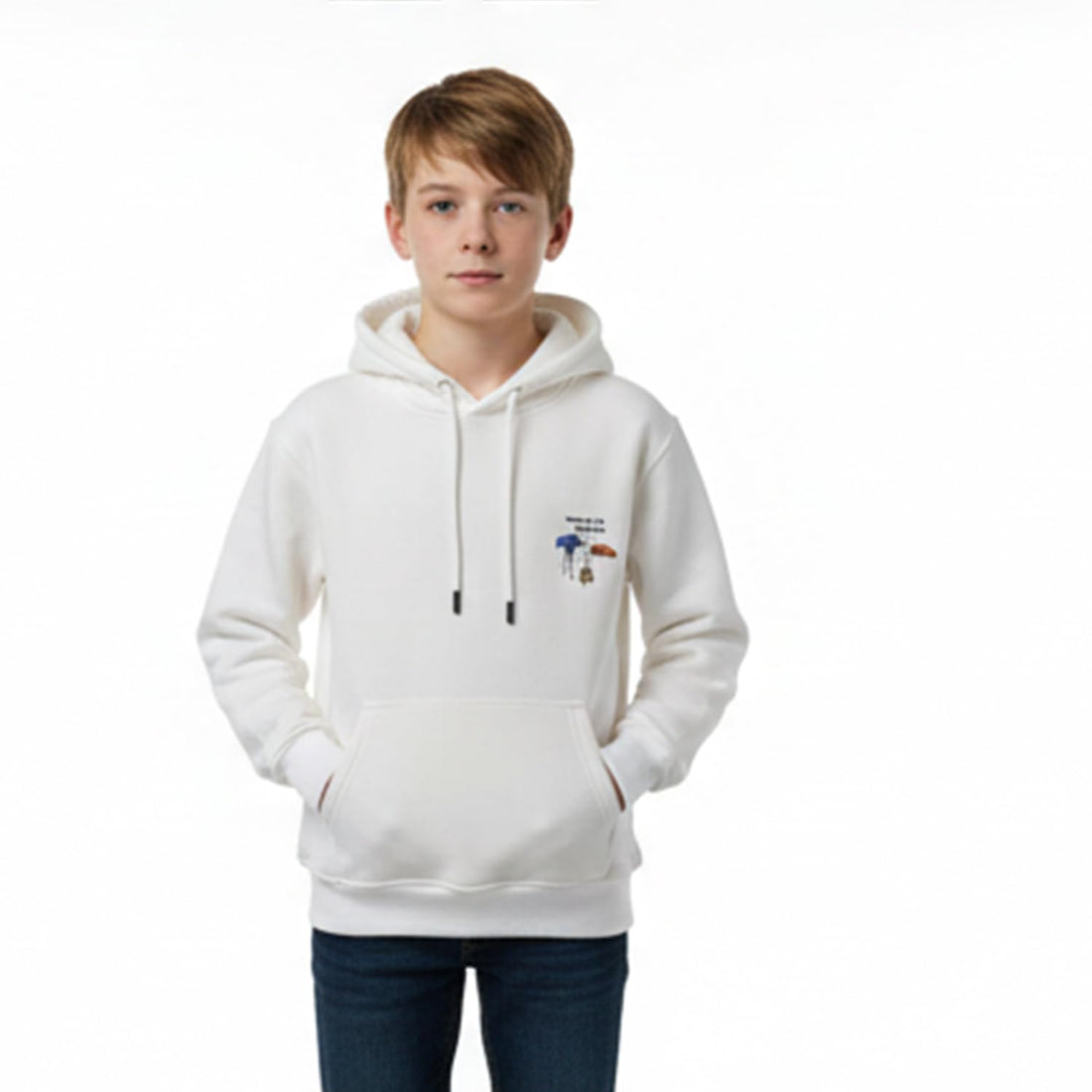 Boys Milton boys' winter hoodie with prints on the chest and back Milton boys' winter hoodie with prints on the chest and back
