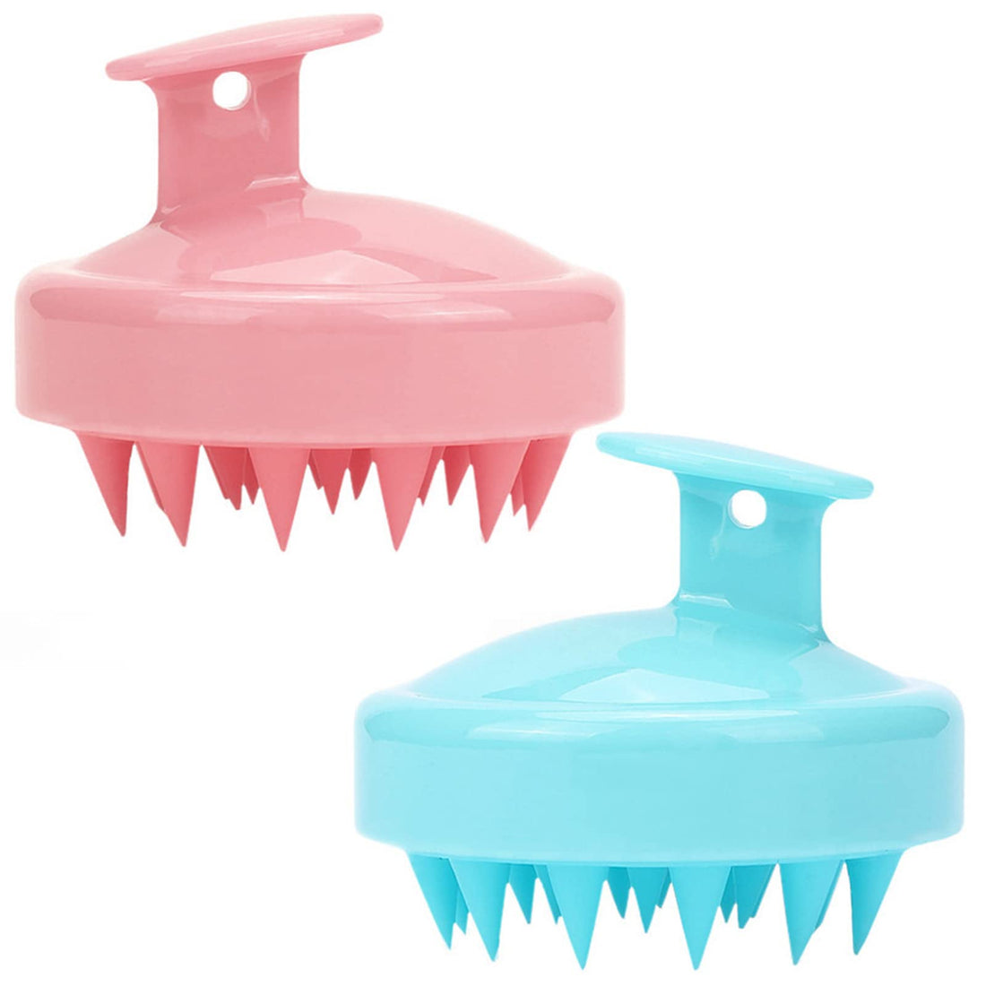 Coolon Scalp Massager Head Massager Scalp Massager Hair Growth Shampoo Brush Scalp Massager Shampoo Brush Silicone Scalp Massager for Hair Care and Head Relaxation 2pcs (Pink & Blue)