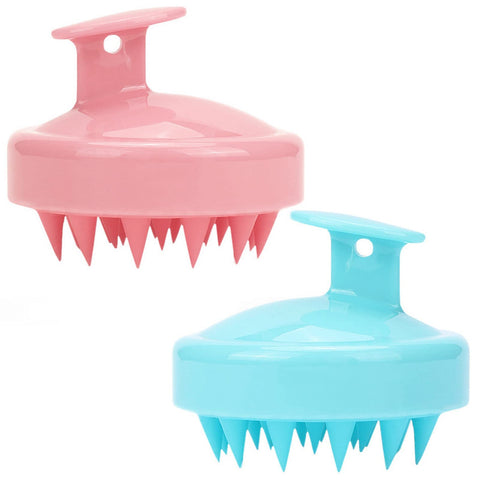 Coolon Scalp Massager Head Massager Scalp Massager Hair Growth Shampoo Brush Scalp Massager Shampoo Brush Silicone Scalp Massager for Hair Care and Head Relaxation 2pcs (Pink & Blue)