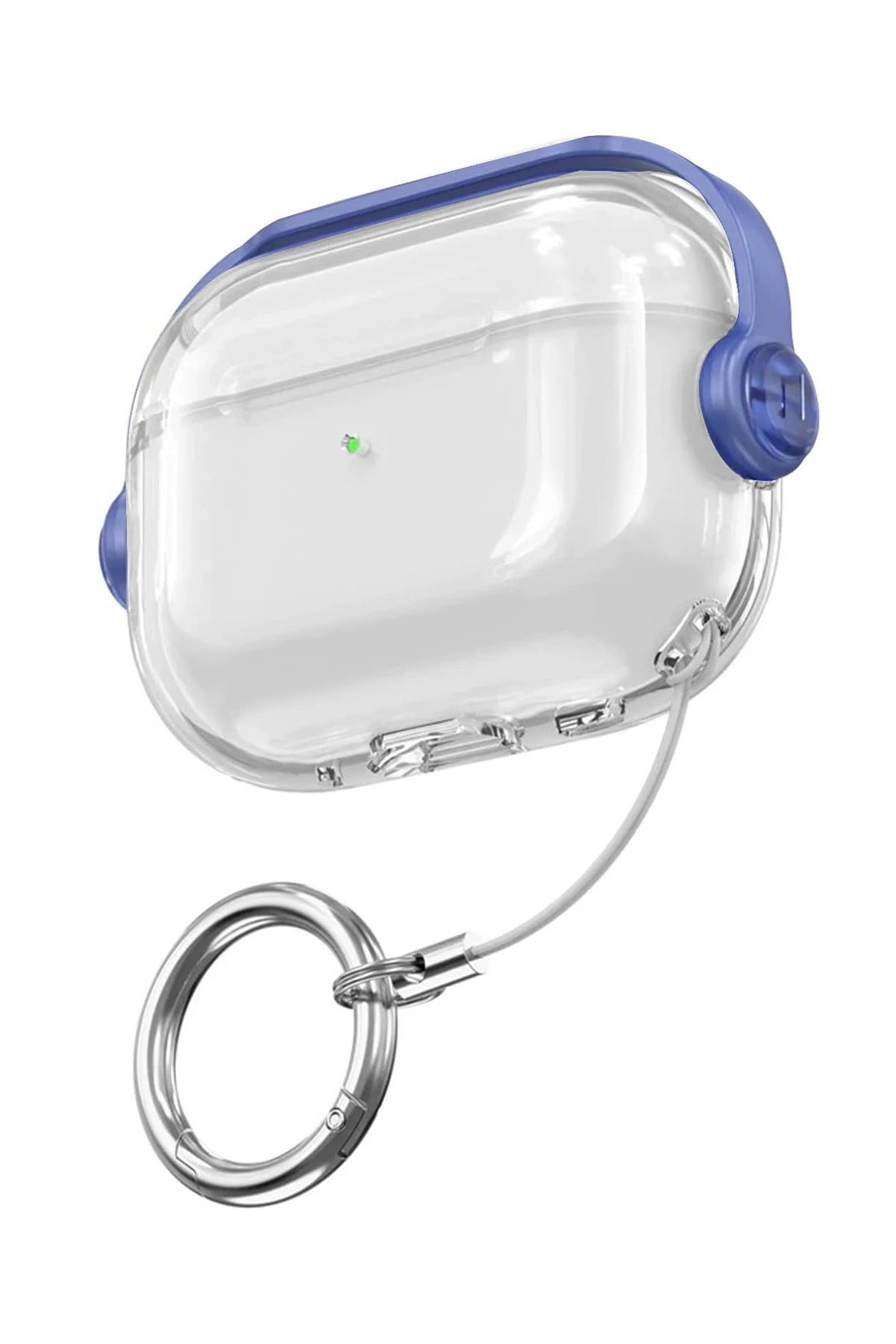 Dl3 Mobilak Case for Airpods Pro 2 Protective Case [With Closure Lid] [Front LED Visible] [With Wrist Strap] Skin Case Compatible with 2022 Airpods Pro 2nd Generation (Clear Blue)