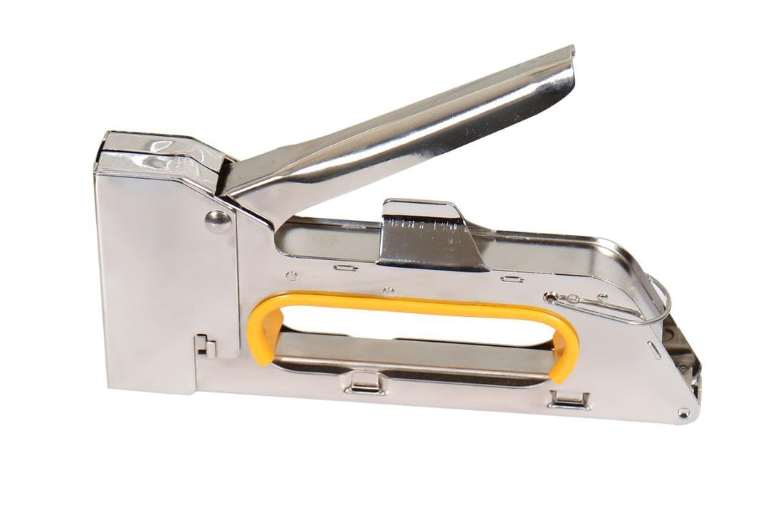 Wooden Hand Stapler Metal Stapler for Office Home DIY Handcraft Plastic Handle with Metal Body Silver